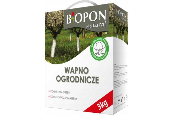 WAPNO OGRODOWE DO BIELENIA I ODKWASZANIA GLEBY 3KG BIOPON