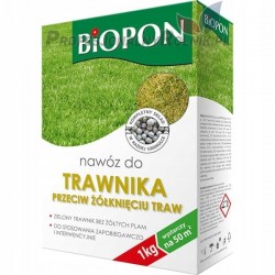 NAWÓZ DO TRAWNIKA PRZECIW ŻÓŁKNIĘCIU GRANULAT 1KG BIOPON