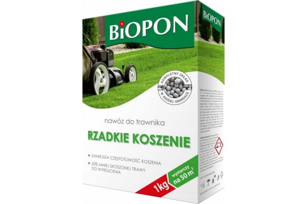 NAWÓZ DO TRAWNIKA RZADKIE KOSZENIE GRANULAT 3KG BIOPON