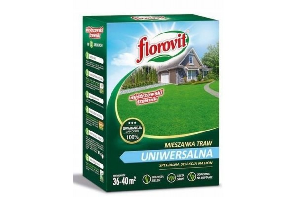 FLOROVIT DO MIESZANKA TRAW UNIWERSALNA 0,9KG KARTON NR PARTII:PL024/02/140/BA2 D.WAŻ.2023-06-30