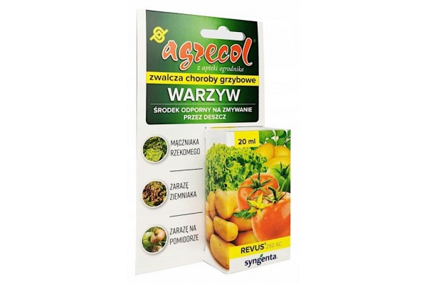 REVUS 250SC 20 ML D.PROD.2018-04-09 AGRECOL PARTIA GRA8D00113 WAŻ .5 LAT