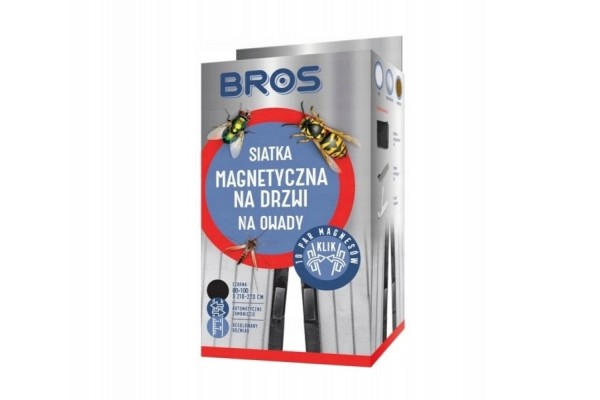 BROS SIATKA NA DRZWI MAGNETYCZNA 100 X 220 CZARNA