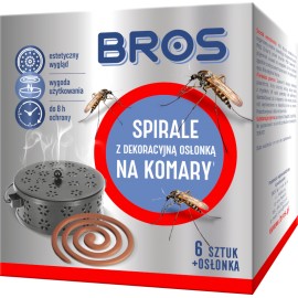 SPIRALE NA KOMARY Z DEKORACYJNĄ OSŁONKĄ STALOWĄ 6 SZT BROS