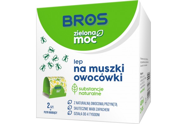 BROS - LEP NA MUSZKI OWOCÓWKI 2SZT ZIELONA MOC