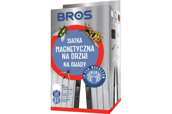 BROS SIATKA NA DRZWI MAGNETYCZNA 160X220 BIAŁA